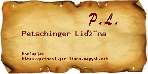 Petschinger Liána névjegykártya